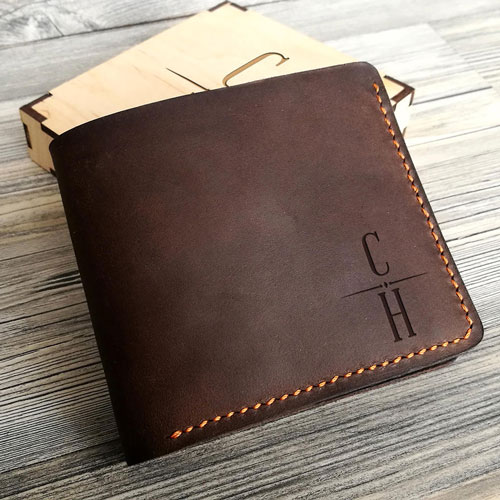 Personalized Leather Wallet Gift For Him