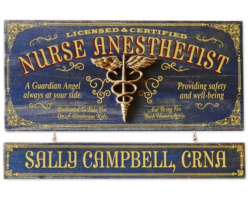 CRNA Gift Ideas - Custom Vintage Sign
