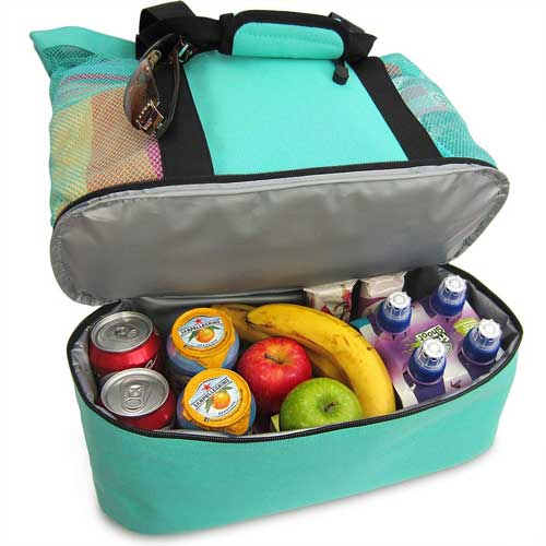 Beach tote bag with cooler