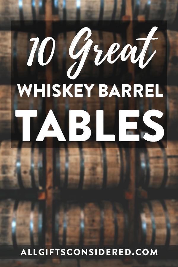Tables made from a whiskey barrel
