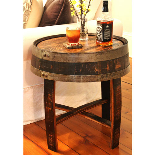 Whiskey Barrel Side Table
