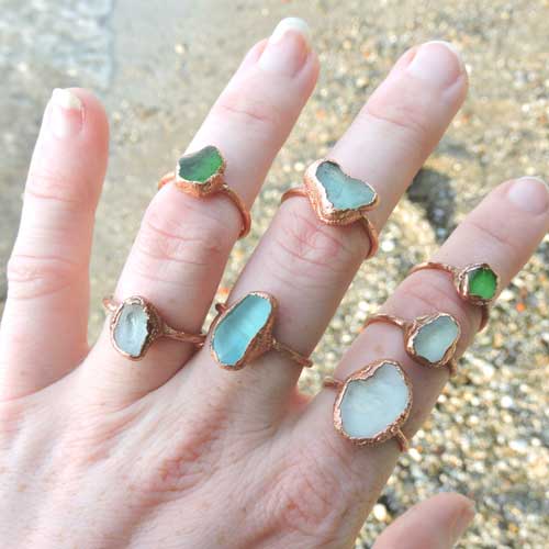 Sea glass ring