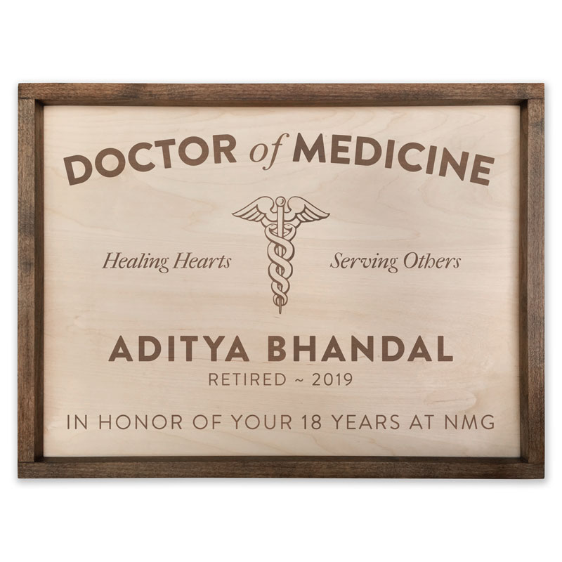 Medical Doctor Retirement Plaque