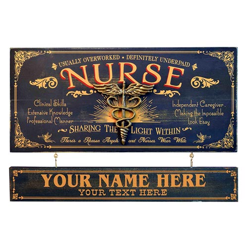 Vintage Personalized Nurse Plaque