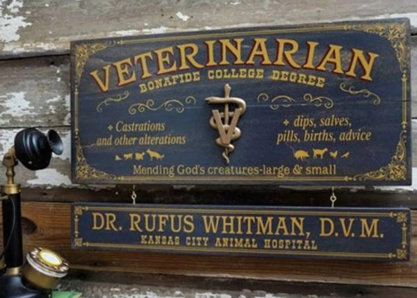 Personalized Vintage Veterinarian Plaque 