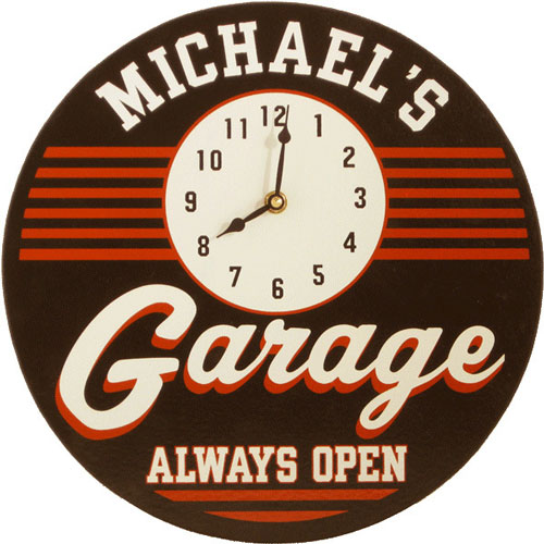 Personalized Garage Clock Sign
