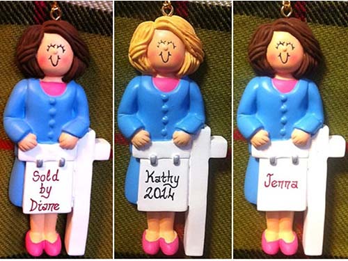 Personalized Real Estate Agent Figurine Ornament