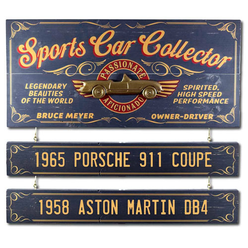 Custom Old-Fashioned Sports Car Plaque