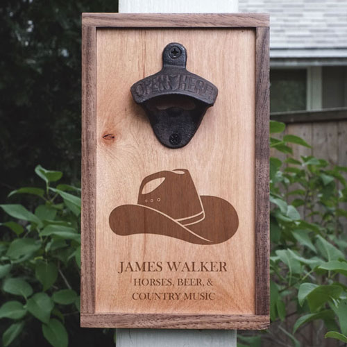 Cowboy Hat Wooden Bottle Opener Gift for Ranchers