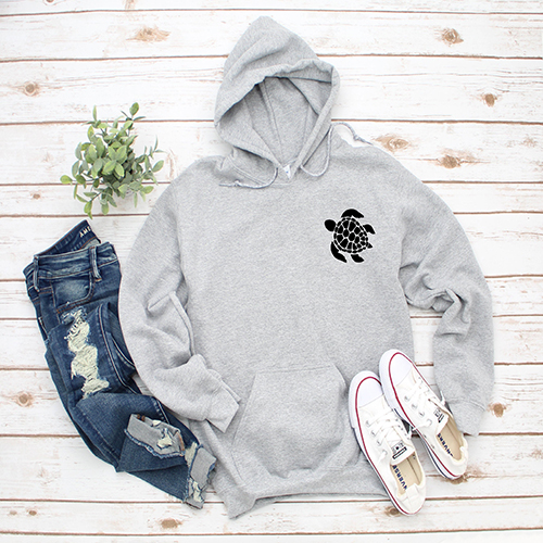 Gray Sweatshirt with Sea Turtle