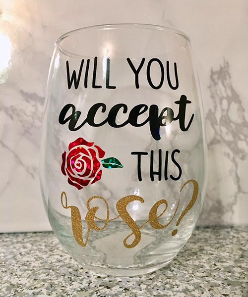 Rose Wine Glass for Her