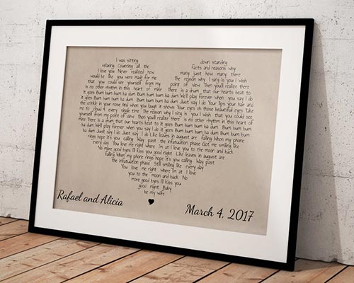 Valentine's Day Gifts for Him - Custom Heart Canvas