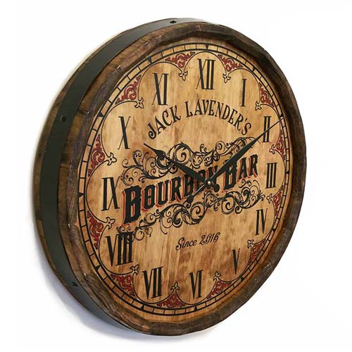 Personalized Bourbon Bar Clock Sign