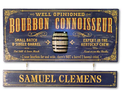 Bourbon Connoisseur Sign - Personalized Bourbon Lover Gifts