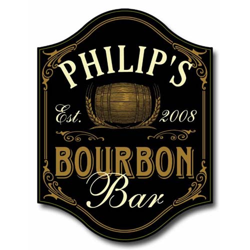 Bourbon Bar Plaque Personalized