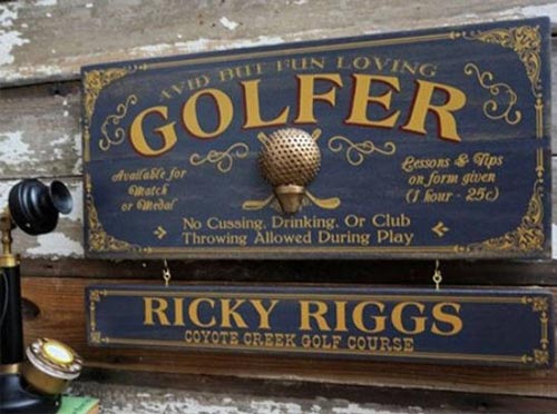 Vintage Golf Plaque with Personalization