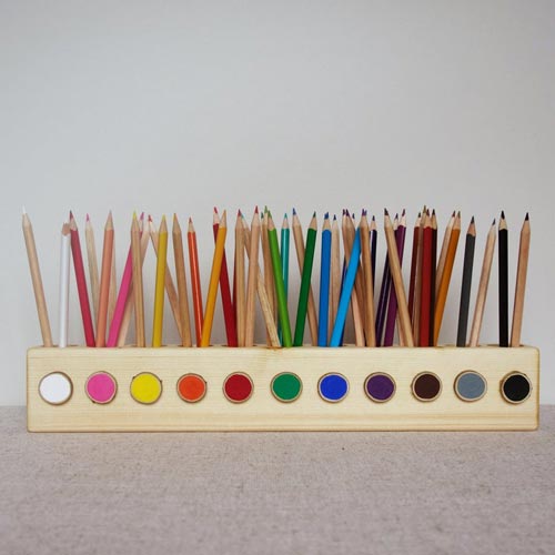 Wooden Pencil Holder Gift for Artists Who Draw