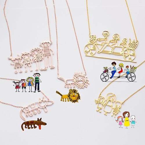 Personalized Art Drawing Necklace