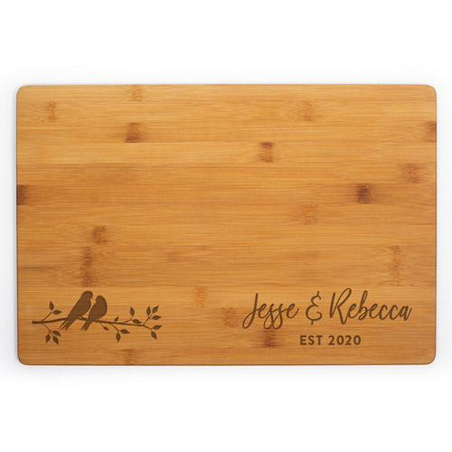 Lovebirds Personalized Cutting Board