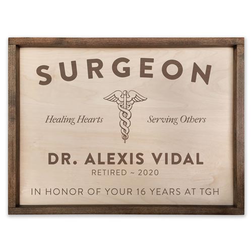 Wood Office Sign for Surgeons