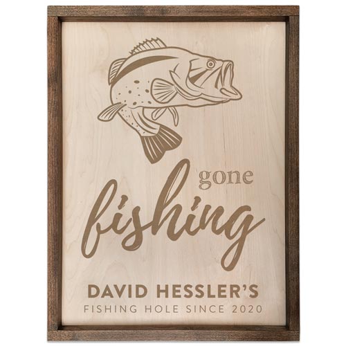 Fisherman's Hideout Custom Wood Sign Gift for Fisherman