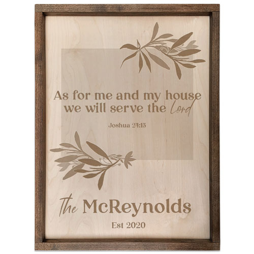 Personalized Wooden Family Name Scripture Quote Plaque