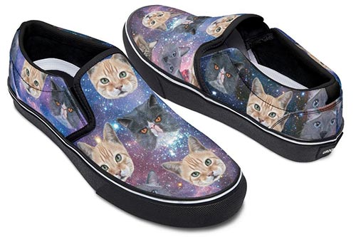 Cosmic cat slip-on shoes