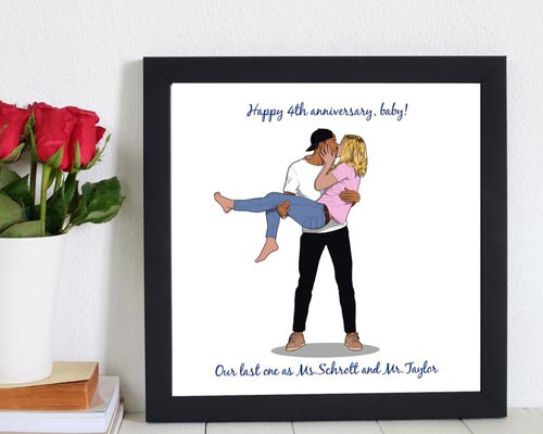 Custom cartoon personalized portrait couples gift idea