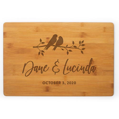 Custom engraved cutting board gift idea