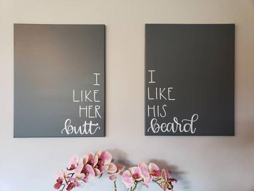 Personalized couples' wall art gift idea