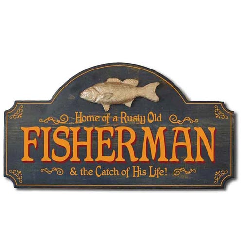 Wooden Fisherman Retirement Plaque