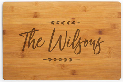 Bamboo wood cutting board gift idea