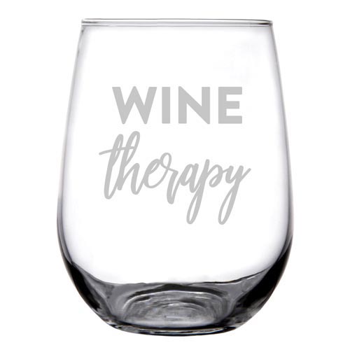 Personalized wine glass - Wine Therapy