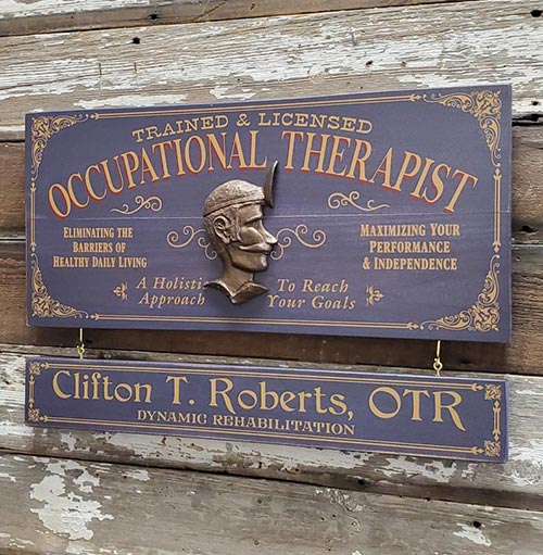 Occupational therapist gifts: vintage wood sign