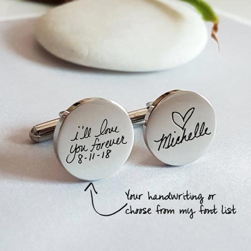 Personalized cuff links for men