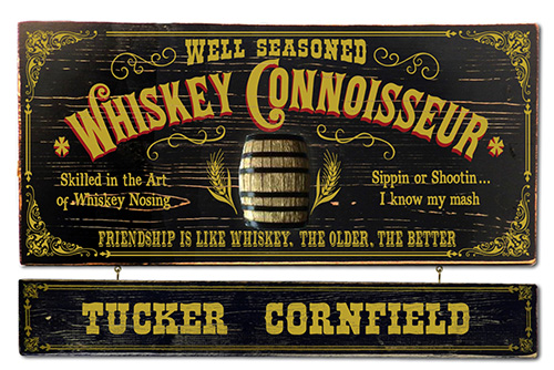 Vintage Whiskey Connoisseur Plaque