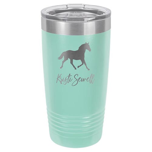 Custom engraved horse tumbler