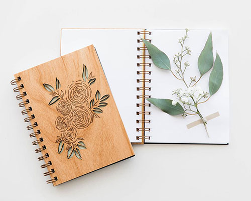 Laser Cut Wood Journal