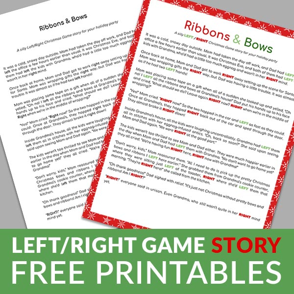 Free Printable Left Right Birthday Game