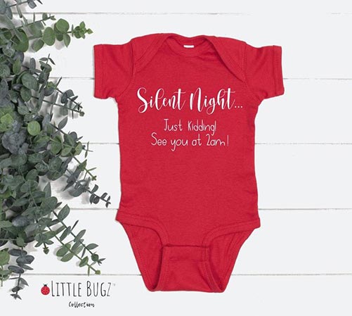 Funny Christmas quote onesie for baby