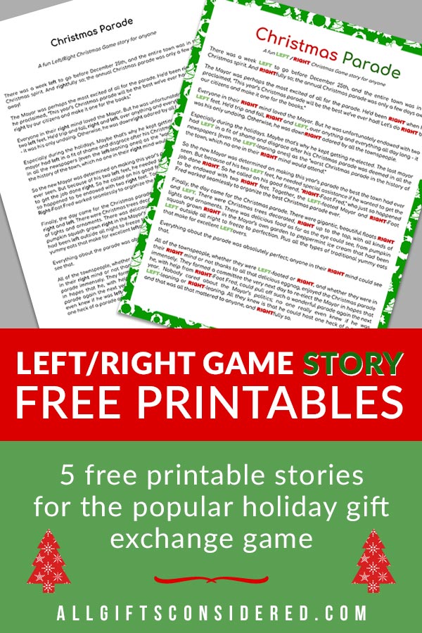 Free Printable Left Right Game