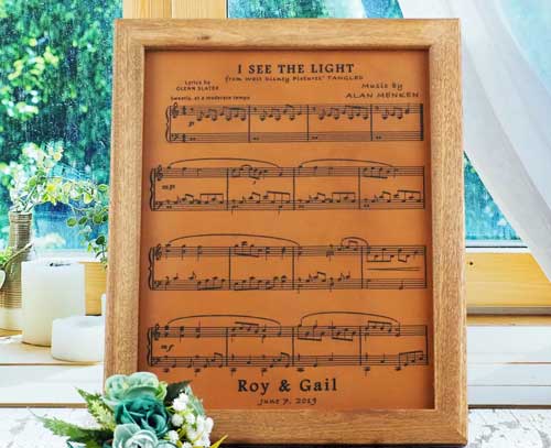 Leather Wedding Music Plaque