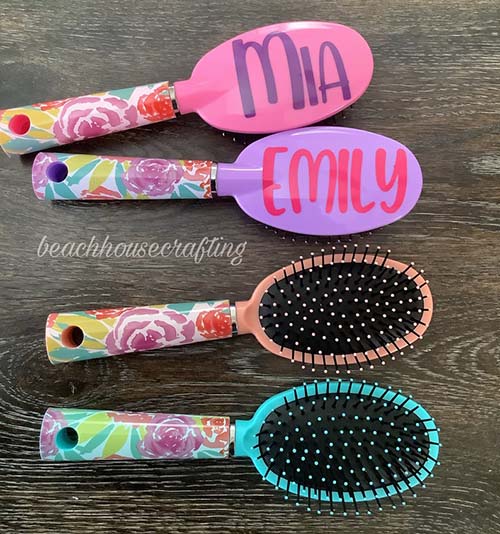 Personalized Floral Hairbrush - 13 Year Old Girl Gifts