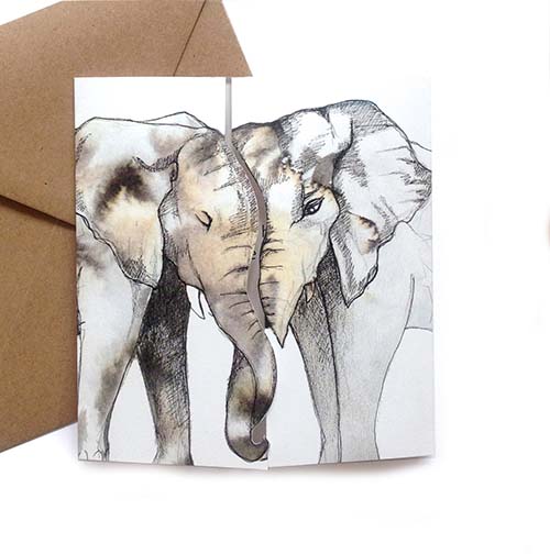 Elephant 14th Anniversary Card
