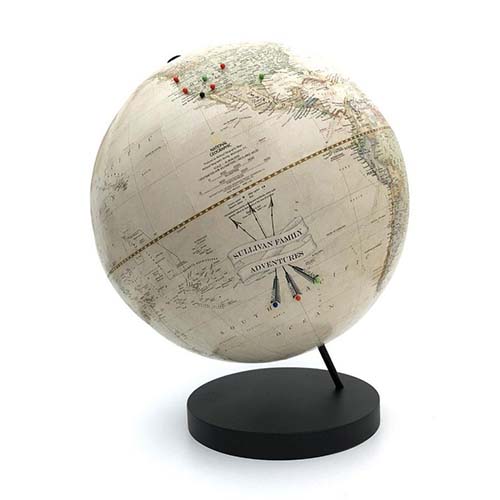 Family Travel Map - Push Pin Globe