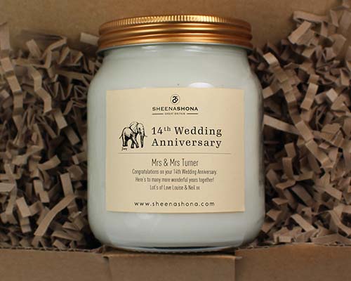 Personalized Candles - 14th Anniversary Gift Idea