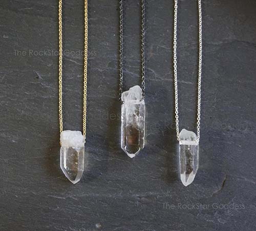 Raw Crystal Necklace - 15th Anniversary Gift