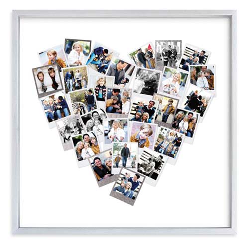 Silver Foil Heart Snapshot - 16th Anniversary Gifts