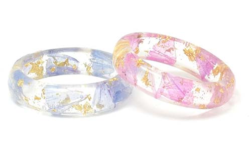 Statice Flower Ring Set - 16th Anniversary Gifts