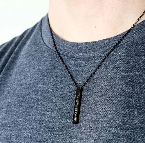 Engraved Bar Necklace